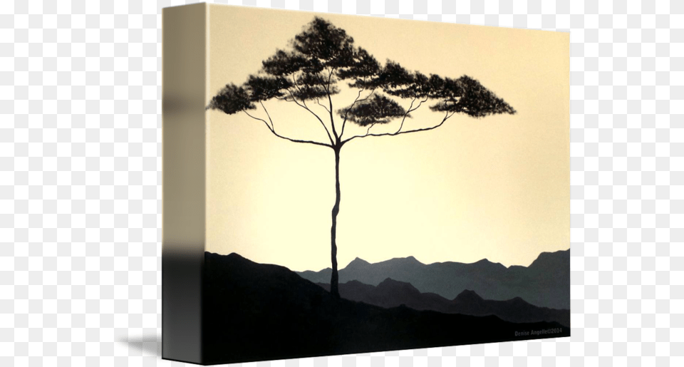 Tree Mountains Silhouette By Denise Angelle Tree, Landscape, Nature, Outdoors, Plant Png Image