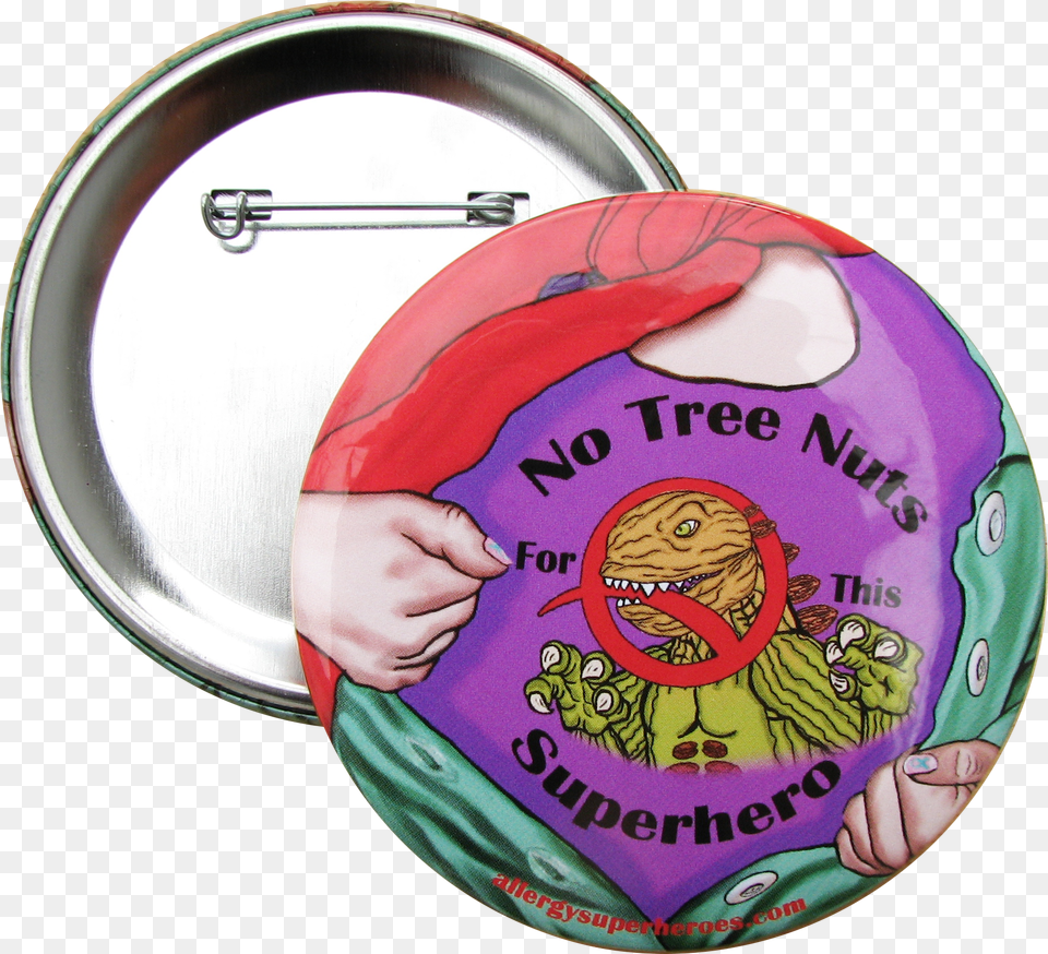 Tree Nut Allergy Superhero Girl Button Badge, Logo, Symbol, Face, Head Png Image