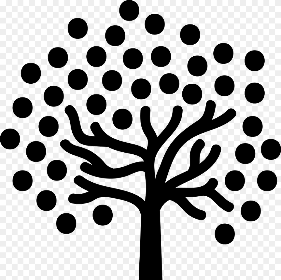 Tree Of Dots Foliage Tree With Icon Leaves, Stencil, Art, Pattern Free Png