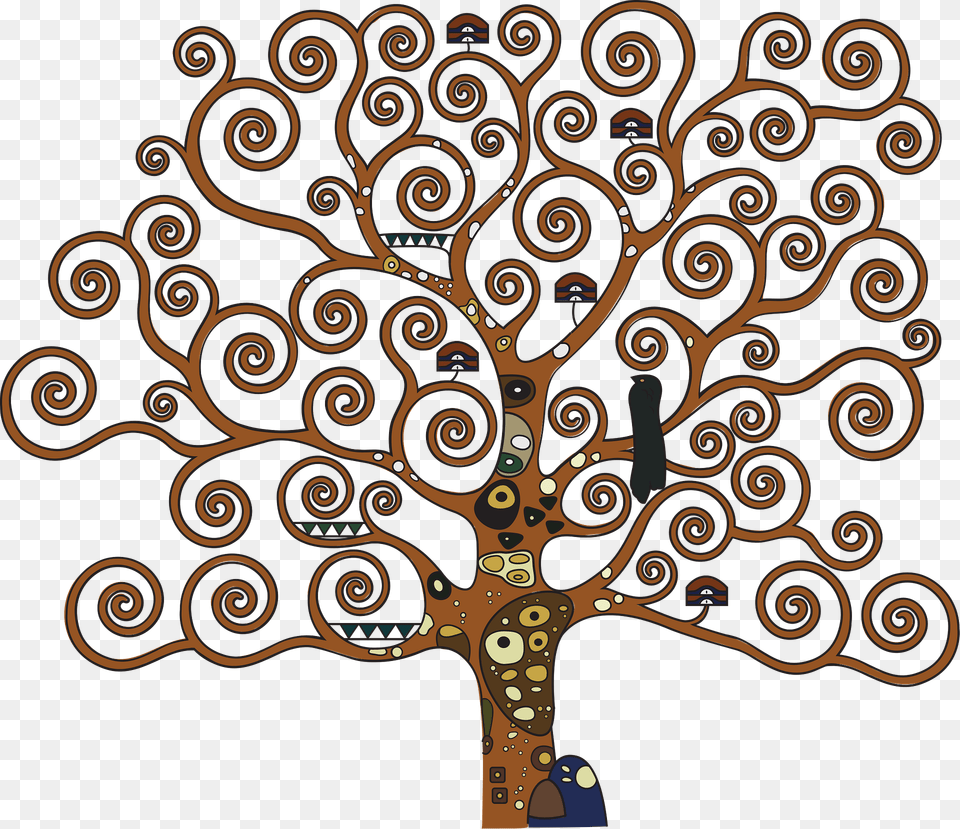 Tree Of Life After Gustav Klimt Clipart, Art, Pattern, Graphics, Modern Art Png Image