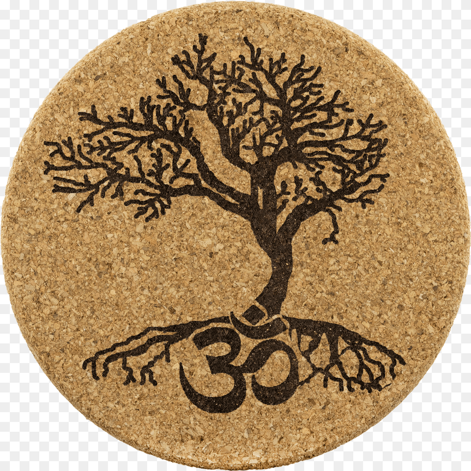 Tree Of Life Om Aum Symbol Cork Coaster Set 4 Om Symbol Free Png Download