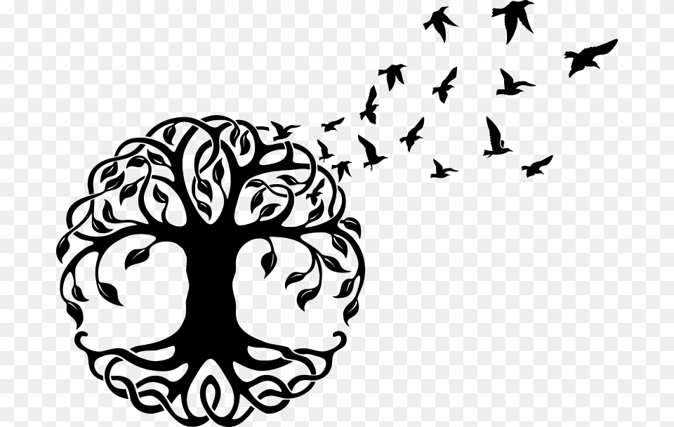 Tree Of Life Wall Sticker, Gray Free Png