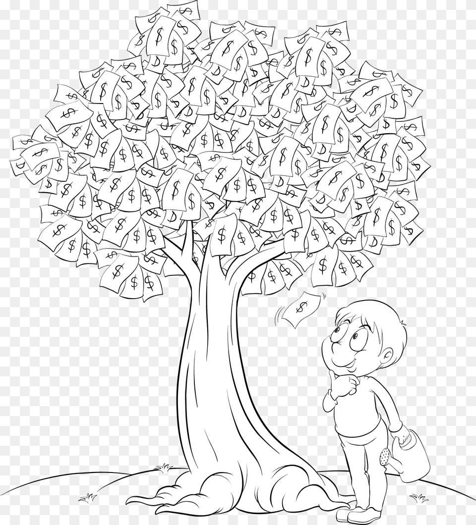 Tree Of Money Drawings, Art, Drawing, Doodle, Baby Free Transparent Png
