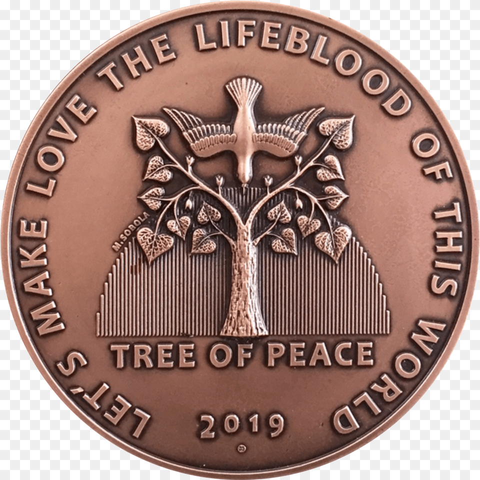 Tree Of Peace Plaque Emblem, Coin, Money Free Png Download