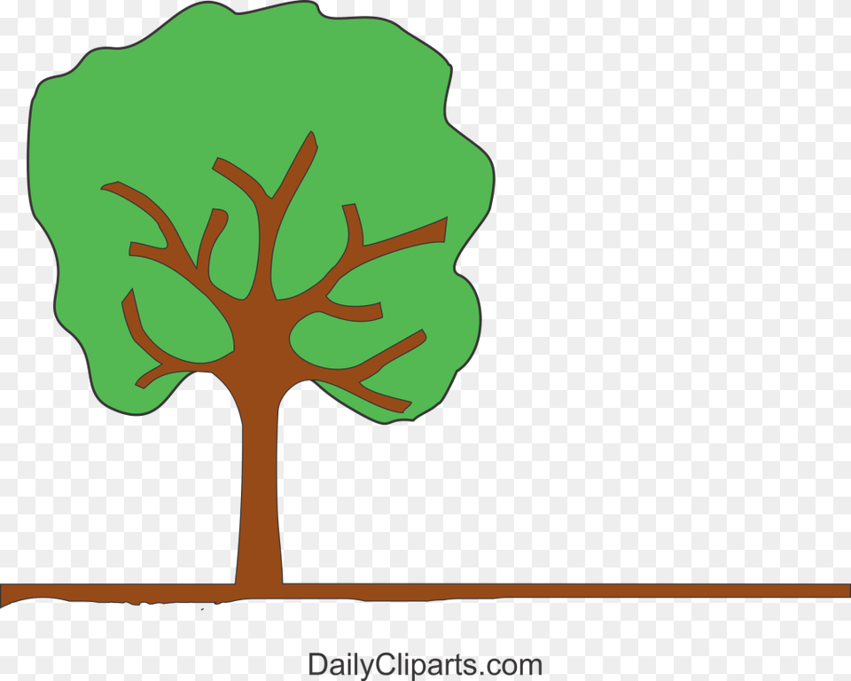 Tree On Land Clipart Image Tree With Land Clipart, Leaf, Plant, Oak, Sycamore Free Png