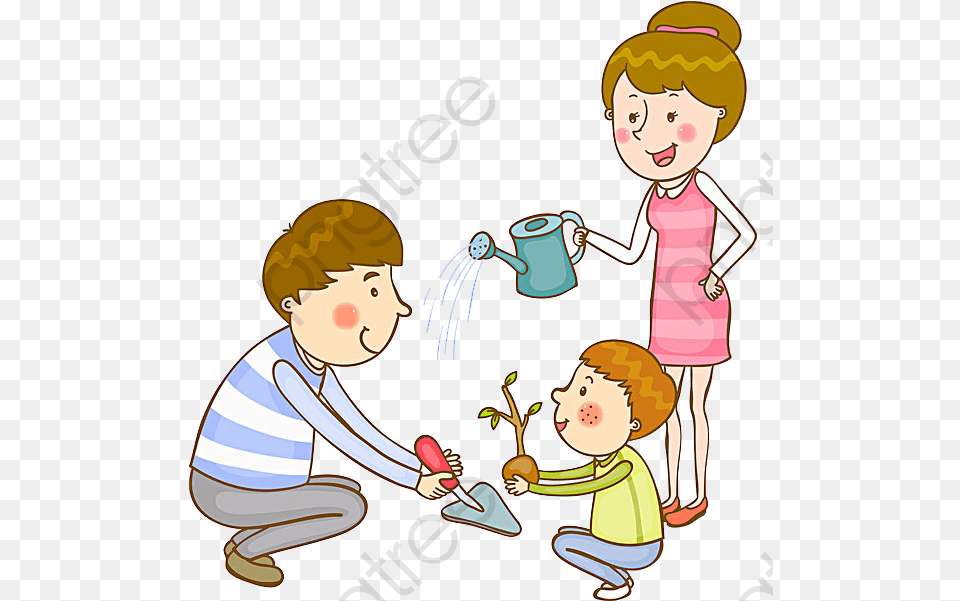 Tree Planting Children Clipart Kids Planting Clipart, Baby, Child, Female, Girl Free Transparent Png