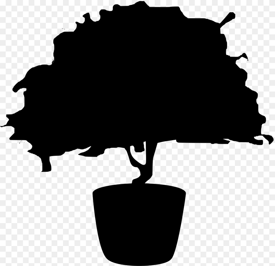 Tree Pot Clip Art, Gray Png