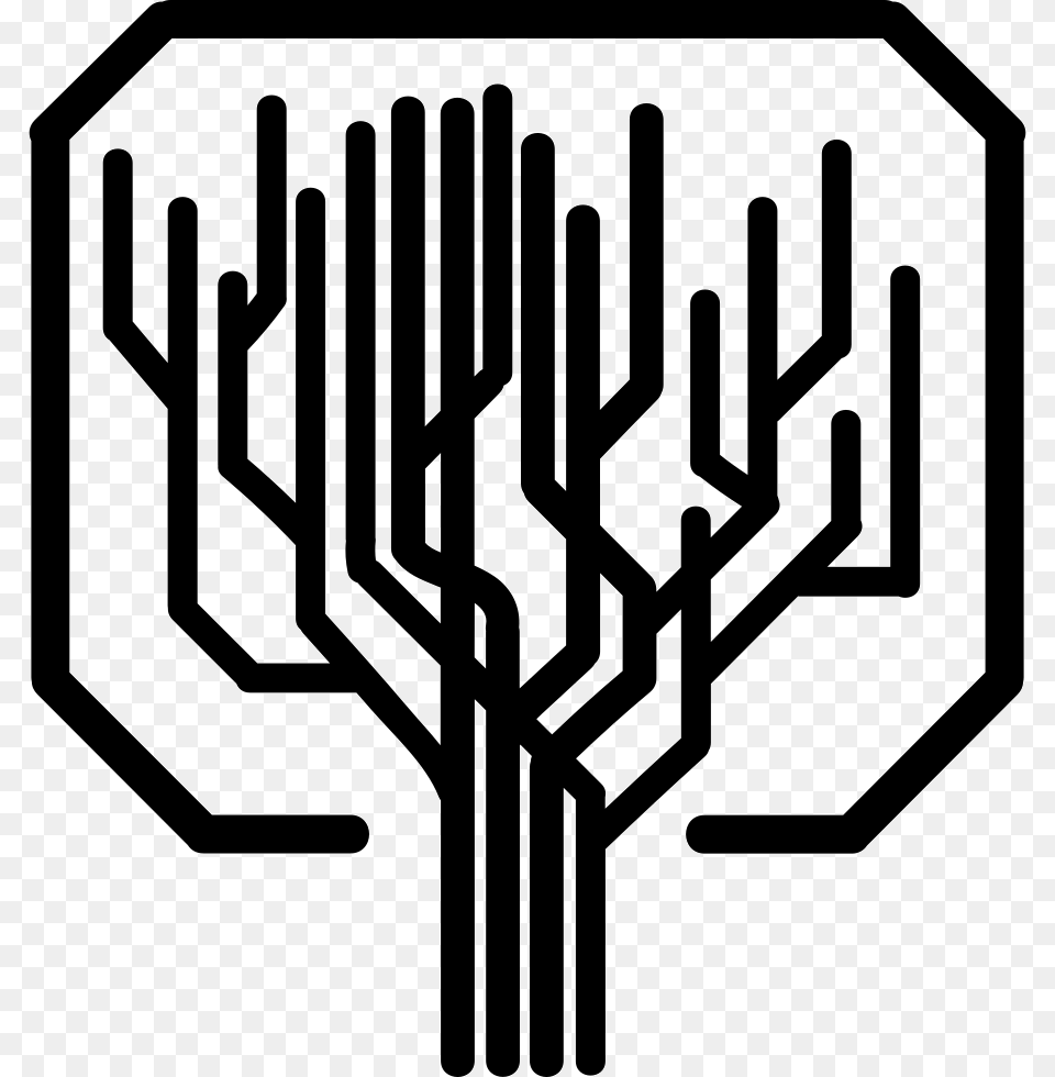 Tree Shape Of Straight Lines Like A Computer Printed, Cutlery, Fork, Body Part, Hand Free Png