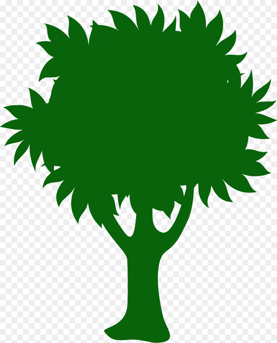 Tree Silhouette, Green, Plant, Vegetation, Leaf Free Png Download