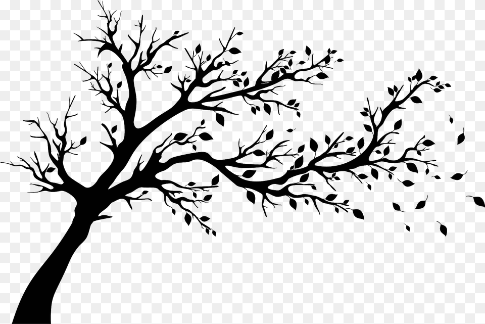 Tree Silhouette Wall Decal Autumn Tree Silhouette Art, Blackboard, Drawing, Outdoors, Nature Free Png Download