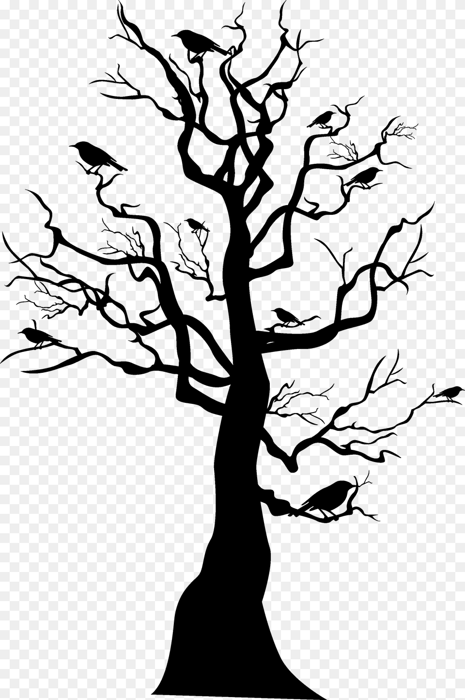 Tree Skeleton Halloween Halloween Tree Vector, Silhouette, Stencil, Art, Animal Png Image