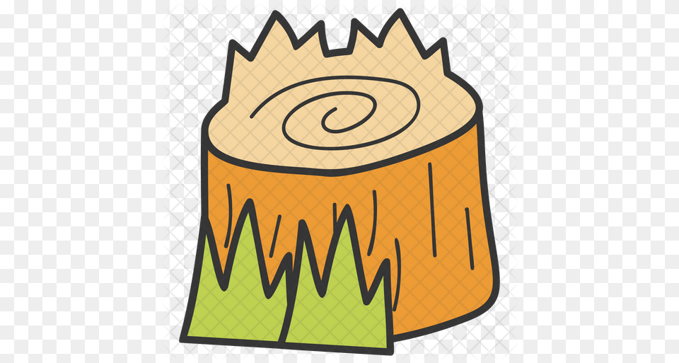 Tree Stump Icon Of Doodle Style Horizontal, Plant, Tree Stump Png Image