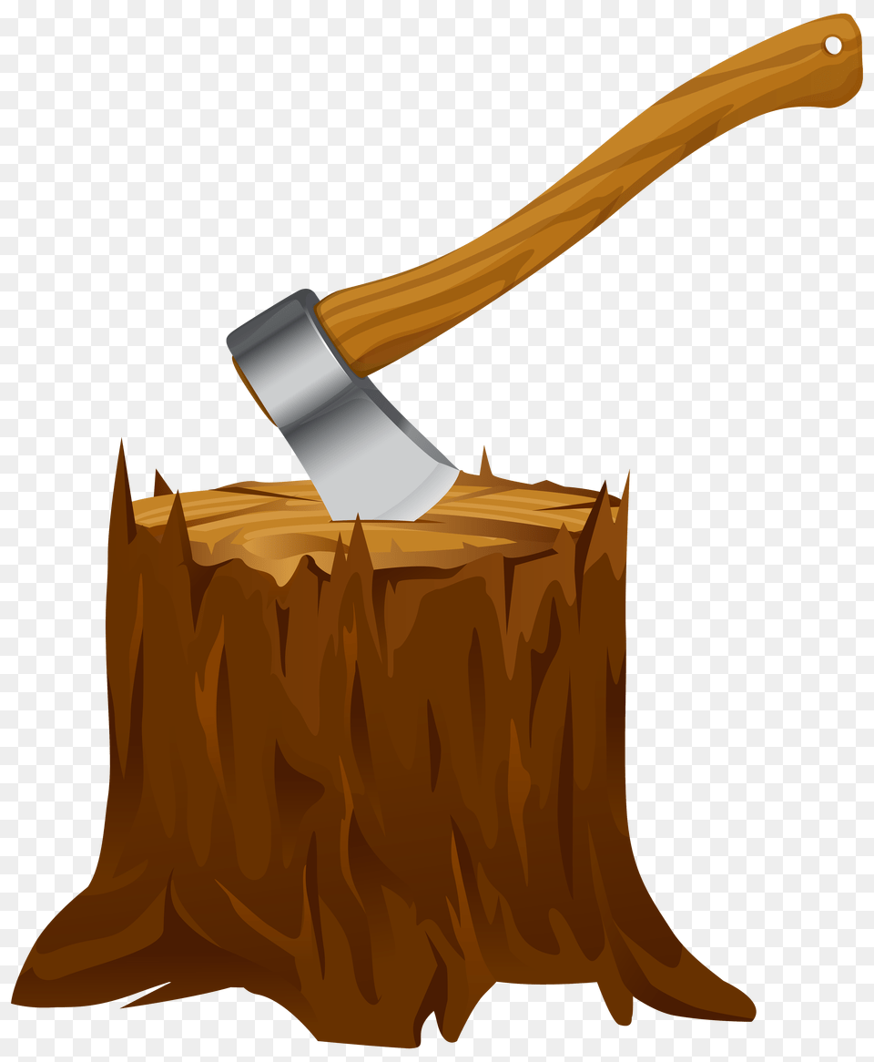 Tree Stump With Axe Clipart Axe In Wood Clipart, Weapon, Device, Tool Png Image