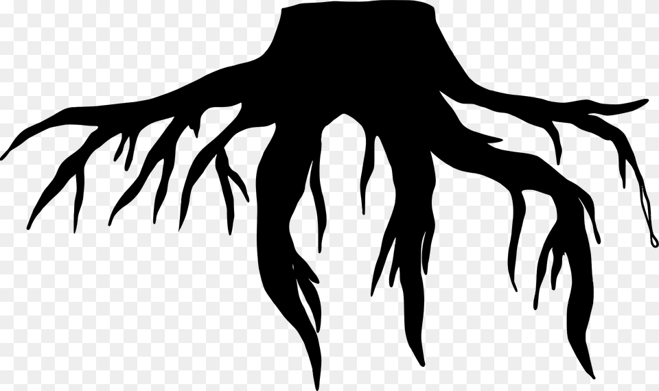 Tree Stump With Roots Silhouette, Electronics, Hardware, Plant, Root Free Png Download