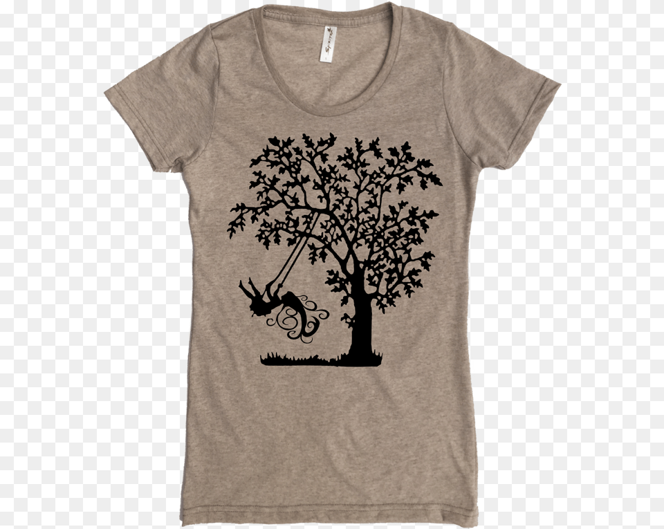 Tree Swing Printed On Women39s Favorite Crew, Clothing, T-shirt, Shirt, Plant Free Png Download