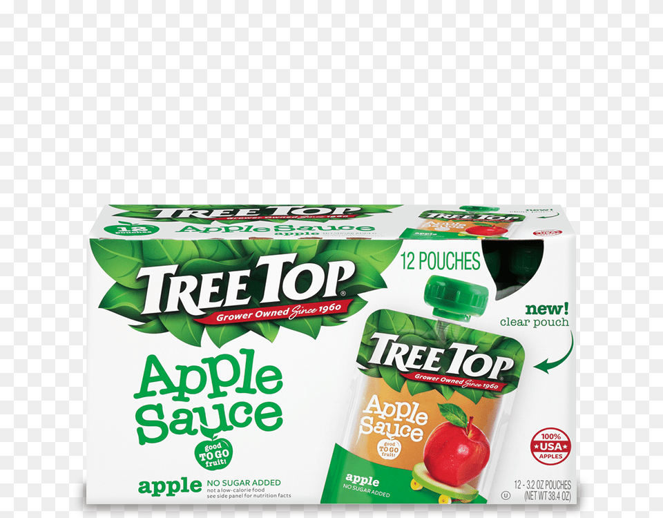 Tree Top No Sugar Added Apple Sauce Pouch Pack, Beverage, Juice, Gum Png