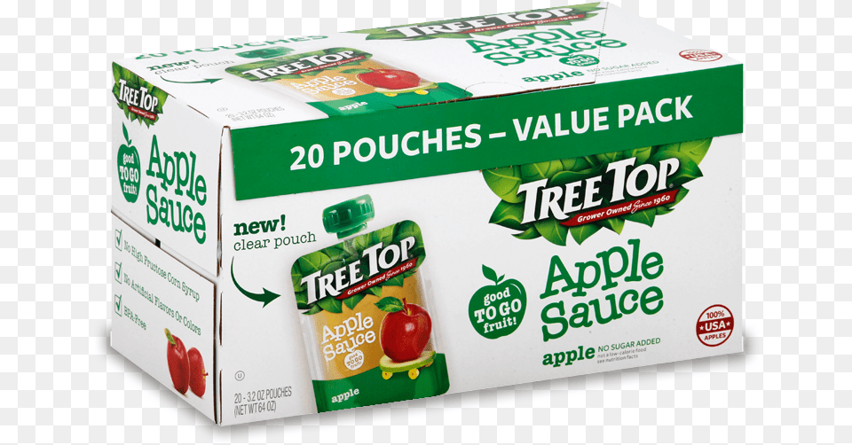 Tree Top No Sugar Added Applesauce Tomato, First Aid, Beverage, Juice, Box Png