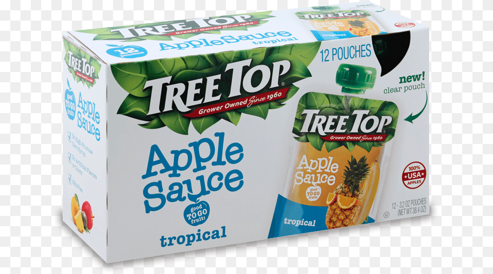 Tree Top Tropical Applesauce Snack, Herbs, Plant, Herbal, Pineapple Free Transparent Png