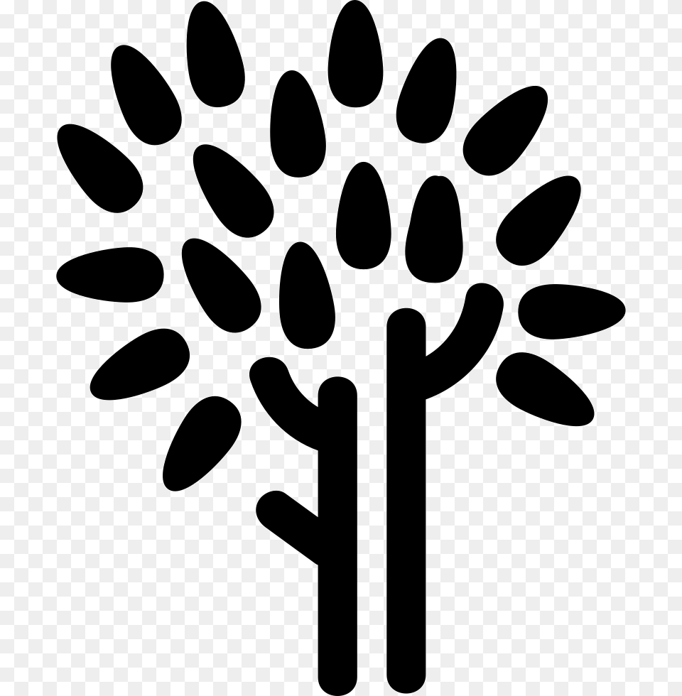 Tree Trunk And Leaves Icon, Stencil, Nature, Outdoors, Snow Png Image
