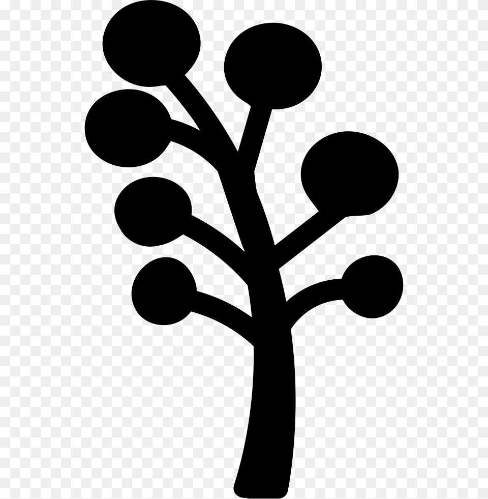 Tree Trunk With Seven Balls Of Foliage Trunk, Silhouette, Stencil, Appliance, Blow Dryer Free Transparent Png