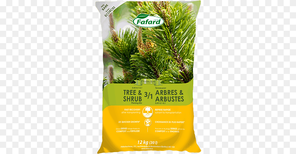 Tree U0026 Shrub Planting Mix Scotts Fafard Fafard Tree And Shrub Organic Fertilizer, Conifer, Pine, Plant, Advertisement Png Image