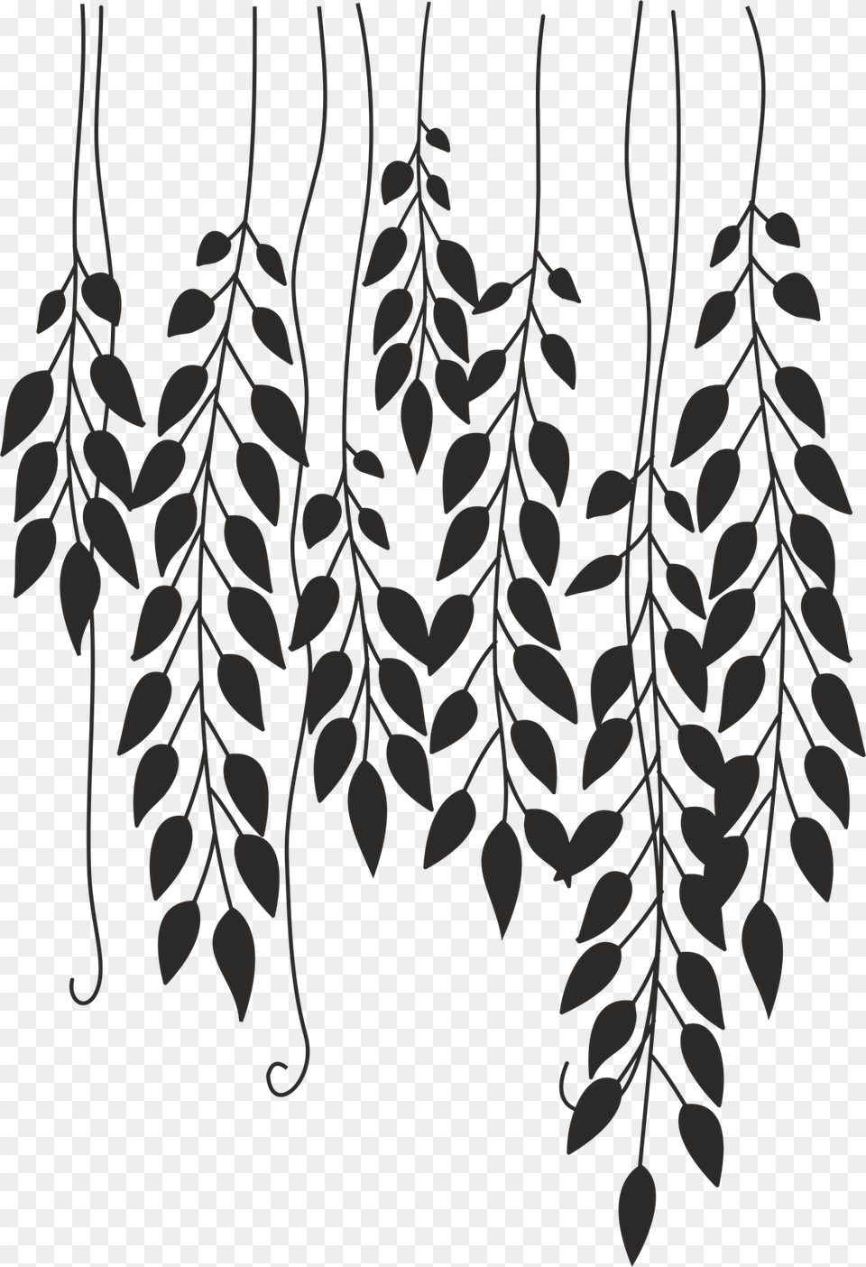 Tree Vines And Flowers Drawing Clipart Vines Around A Branch Drawing, Silhouette, Stencil, Art, Plant Free Png Download