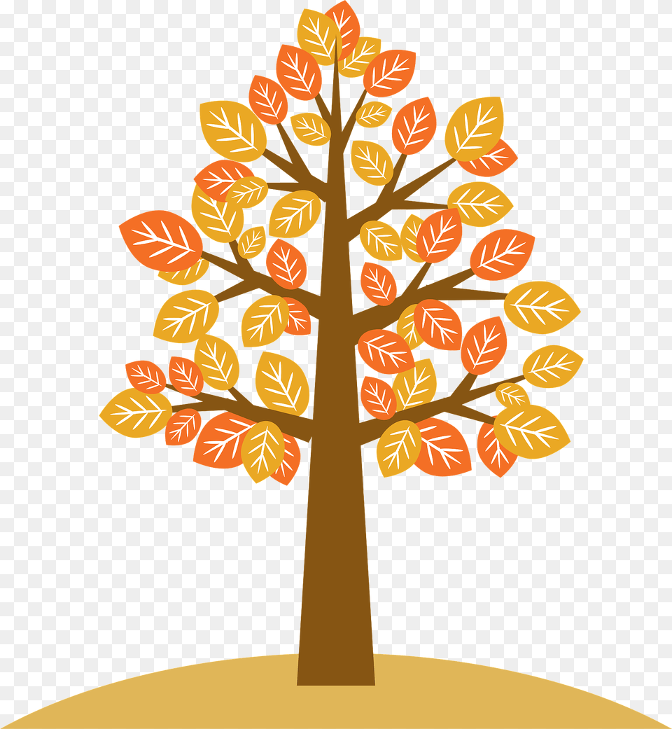 Tree With Autumn Leaves Clipart, Leaf, Plant, Art, Food Png Image