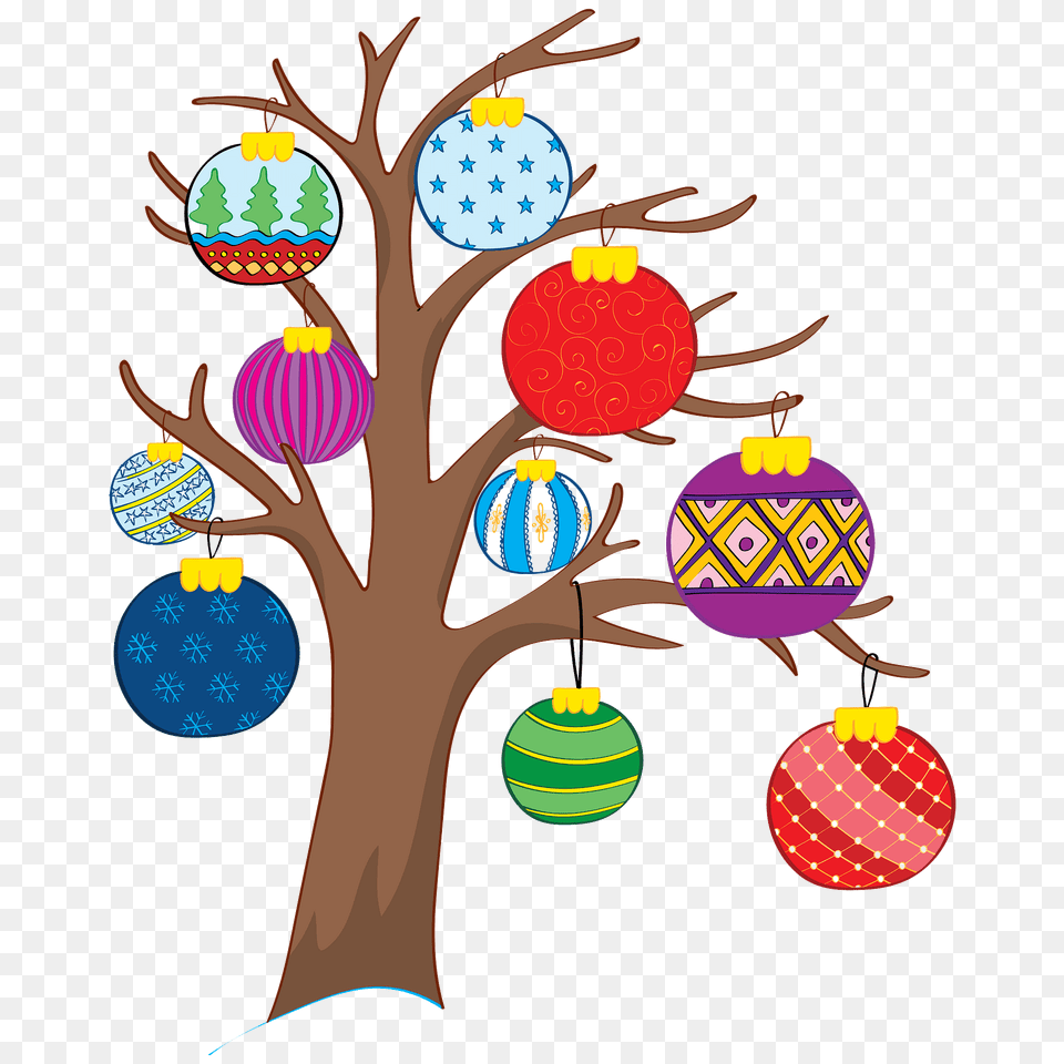 Tree With Christmas Ornaments Clipart, Art, Graphics, Pattern, Dynamite Free Png Download