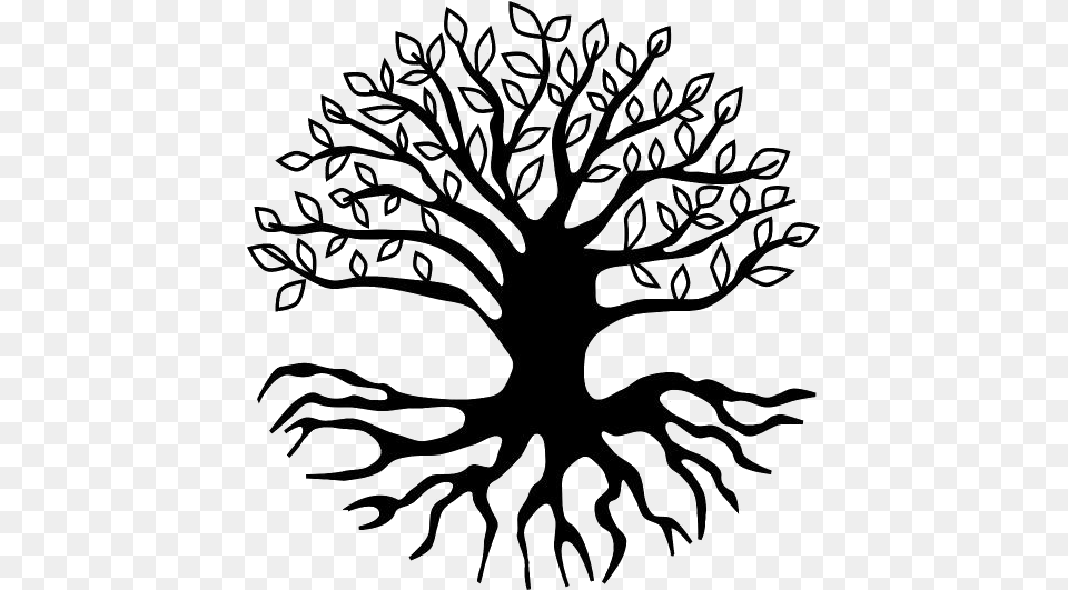 Tree With Deep Roots Clip Art Yoga Tree Pose Drawing, Stencil Free Png Download