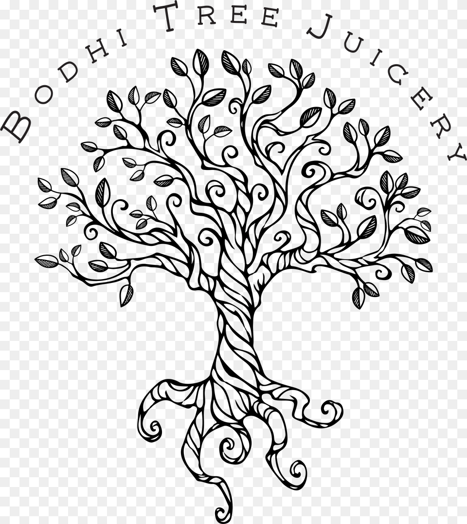 Tree With Juicery Text Drawing Art Bodhi Tree, Blackboard Png Image