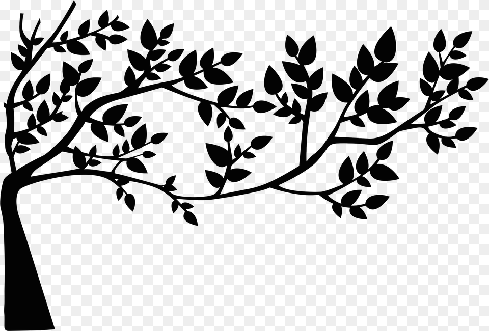 Tree With Leaves Black And White, Art, Floral Design, Graphics, Pattern Free Transparent Png