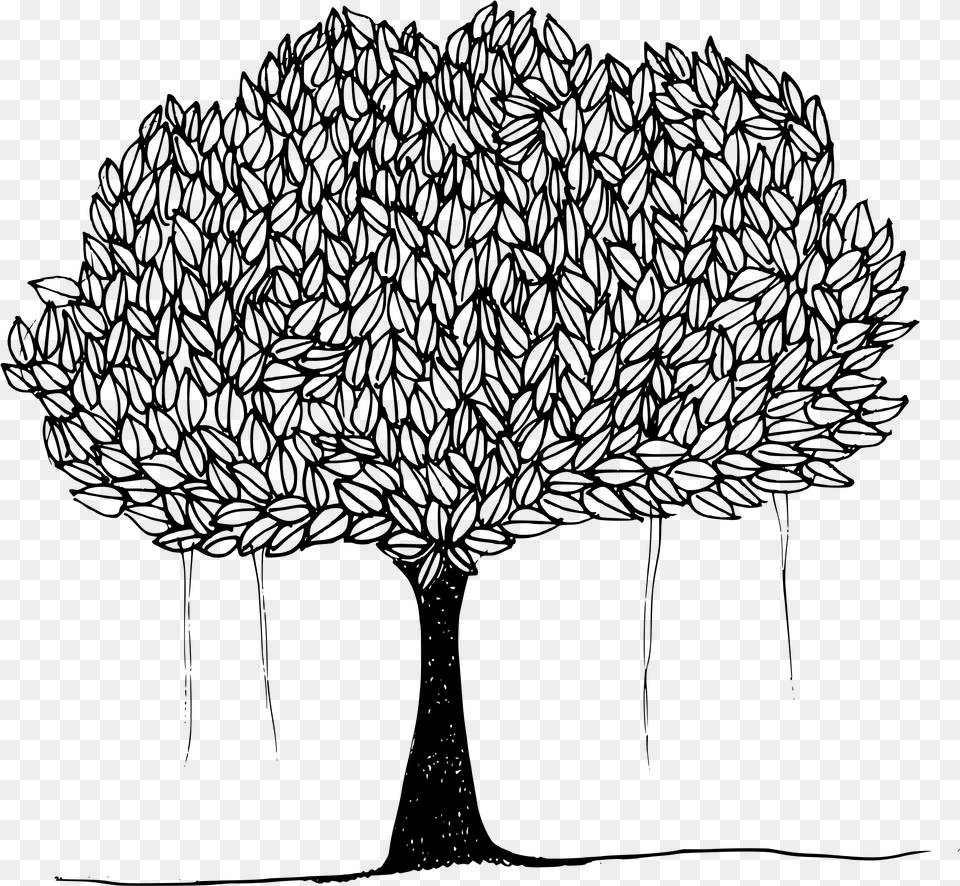 Tree With Leaves Clip Arts, Gray Free Transparent Png