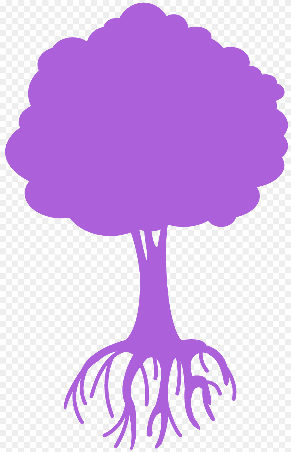Tree With Roots Silhouette, Person, Flower, Plant Free Png