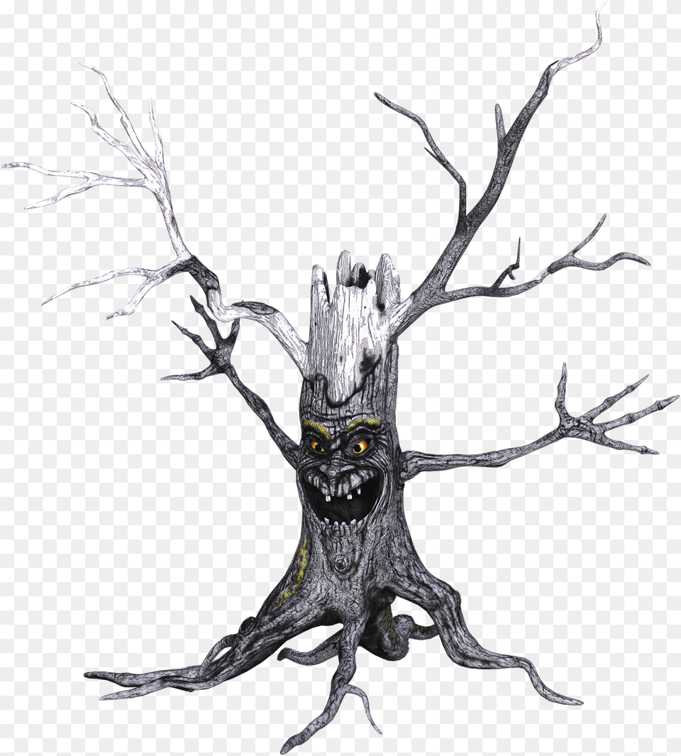 Tree With Scary Face Clip Arts Tree With Scary Face, Wood, Plant Free Transparent Png
