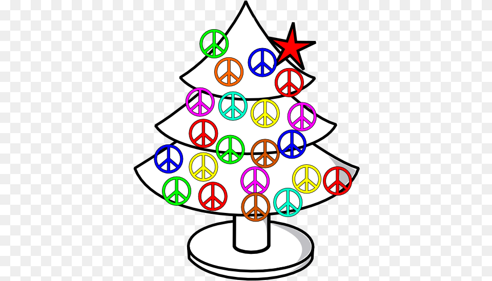 Tree Xmas Christmas Peace Symbol Sign Line Art 555px Peace Sign, Dynamite, Weapon, Star Symbol Free Png