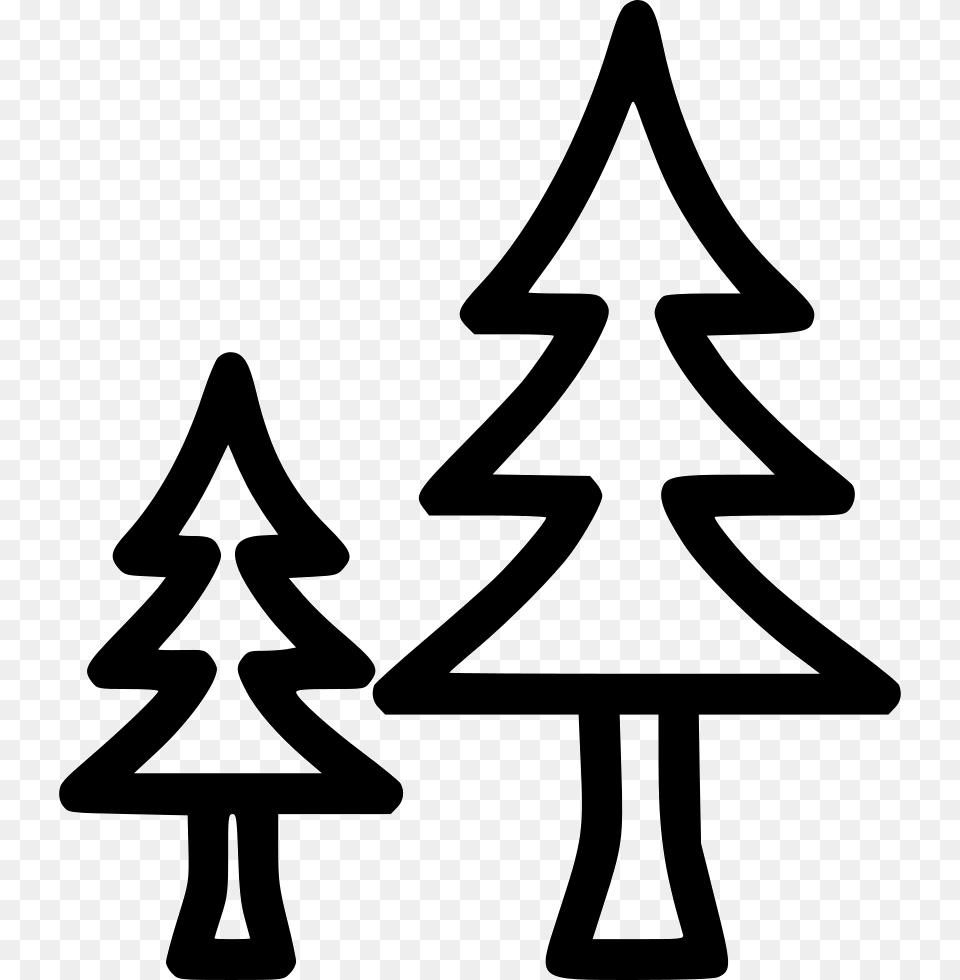 Trees Mountain Lake Clipart Black And White, Stencil, Bow, Weapon, Symbol Png