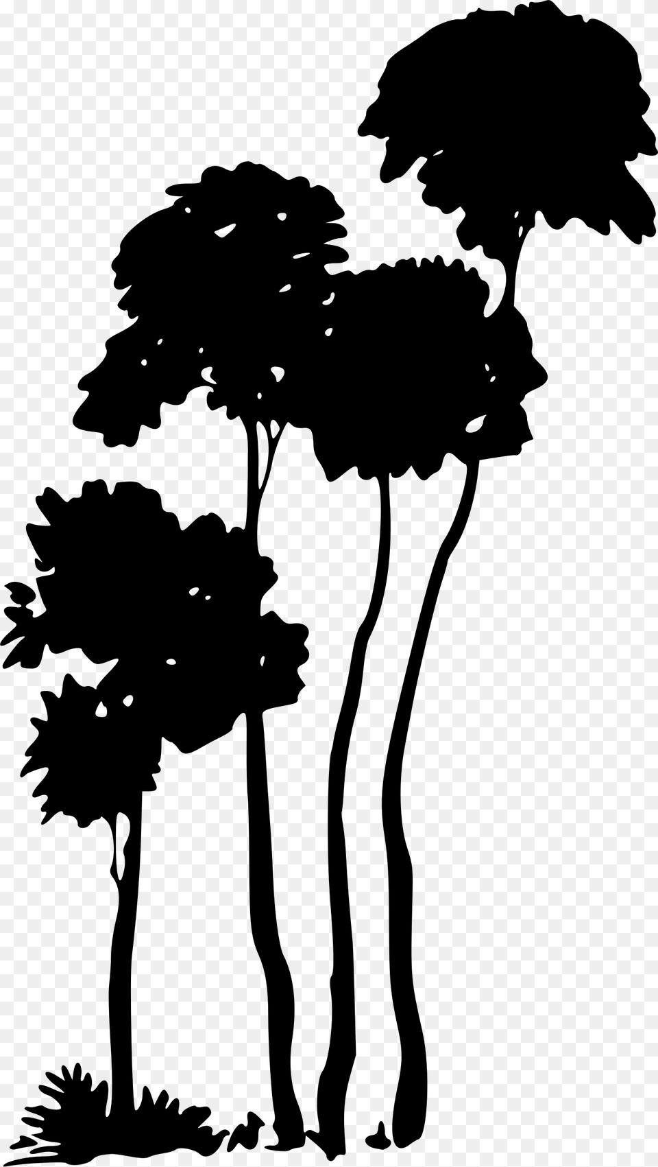 Trees Silhouette Clip Arts Arthur Rackham Fairy Silhouettes, Gray Free Png Download