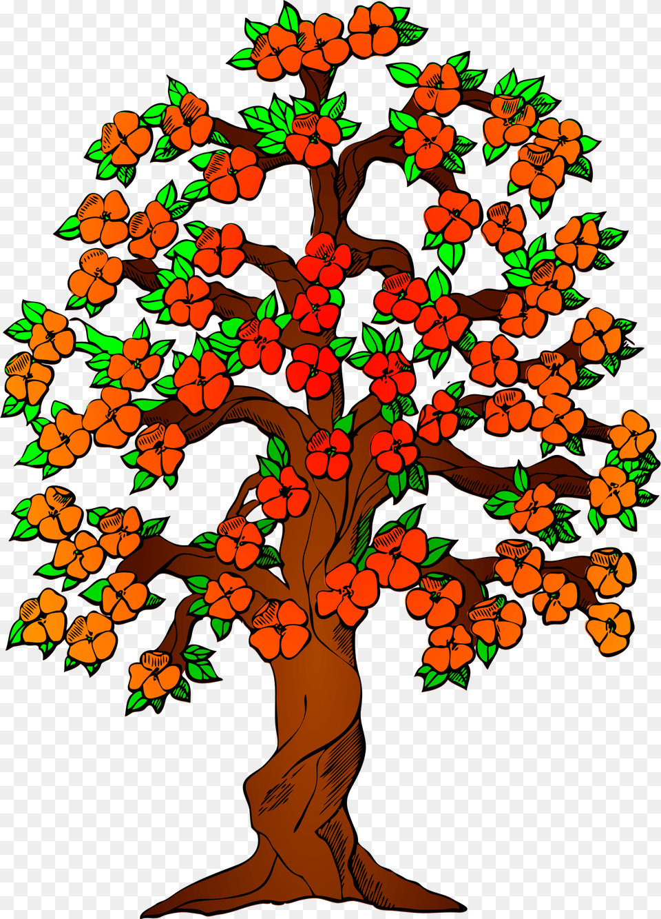 Trees With Flowers Clip Art, Tree, Plant, Pattern, Graphics Free Png Download