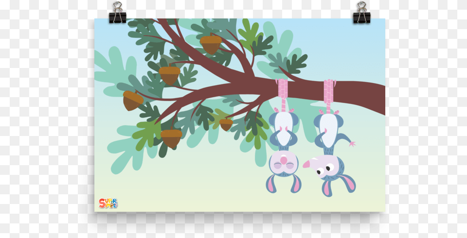 Treetop Family Possum Print Treetop Family, Plant, Tree, Art Png Image