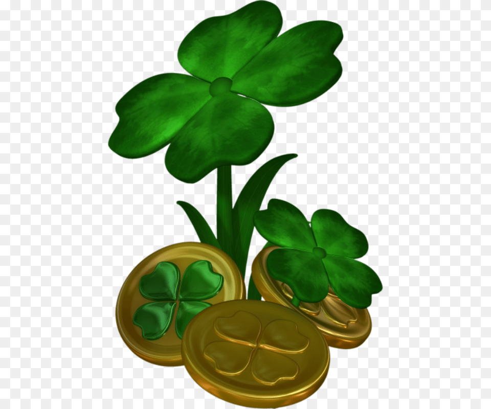 Trefle Para Sublimar St Patrick St, Green, Leaf, Plant, Coin Png Image