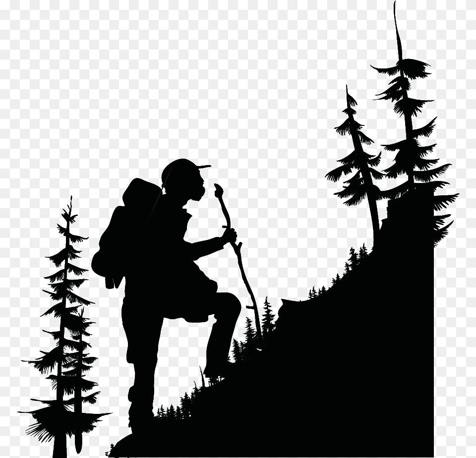 Trekking Hd Hiking Clipart, Silhouette, Lighting Free Png