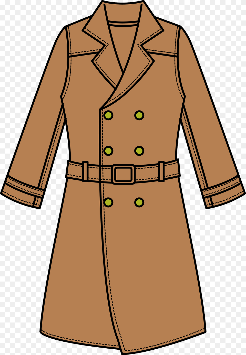 Trench Coat Clipart, Clothing, Overcoat, Trench Coat Png Image