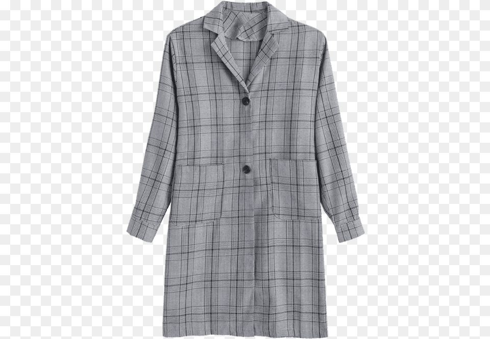 Trench Coat Multi Fashion Pockets Plaid Lapel Long, Clothing, Home Decor, Linen, Long Sleeve Free Transparent Png