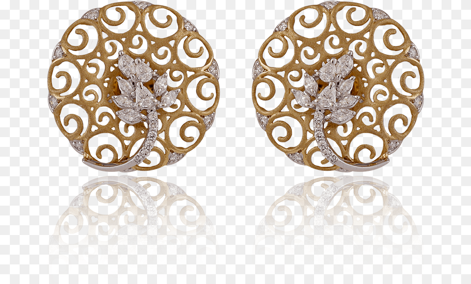 Trendy Floral Swirl Diamond Earring Earrings, Accessories, Jewelry, Pattern, Food Free Transparent Png
