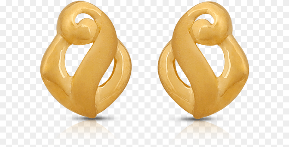Trendy Hook Shaped Gold Stud Earrings Free Png