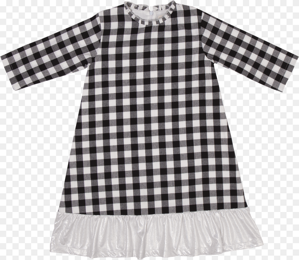 Trendy Plaid Dress Black And White Free Transparent Png