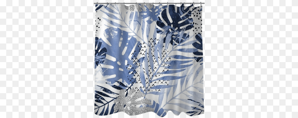 Trendy Tropical Leaves Filled With Watercolor Grunge Cushion, Curtain, Accessories, Bag, Handbag Free Png