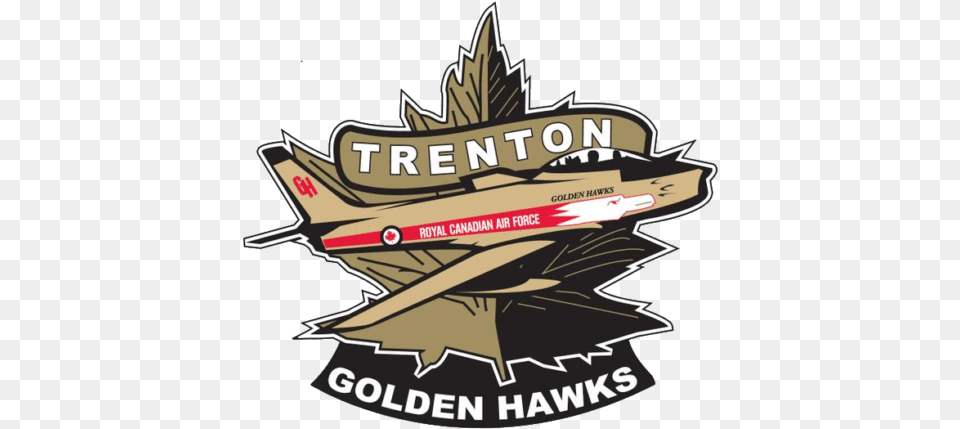 Trenton Quinte News Trenton Golden Hawks Logo, Symbol, Badge, Bulldozer, Machine Png