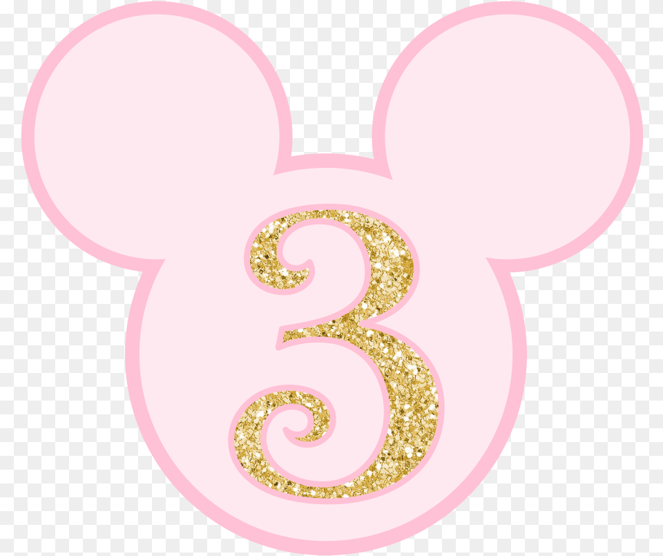 Tres Three Number Numero Numeros Sticker By Monii Glitter Pink Number 9, Symbol, Text Png Image