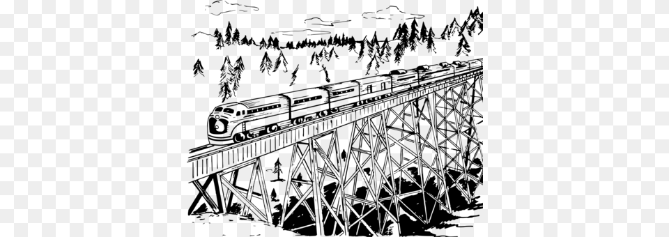 Trestle Bridge Rail Transport Track Rail Profile Computer Trestle Clipart, Gray Free Png Download